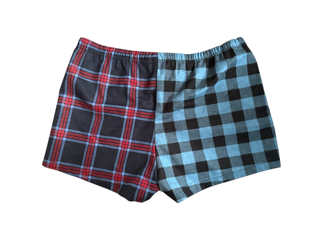 Female BOXERS Flannel- Colour block - Buffalo check/ Reindeer & Plaid/Buffalo Check