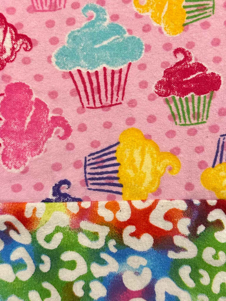 Flannel Pants - Cupcakes w/ Rainbow Design