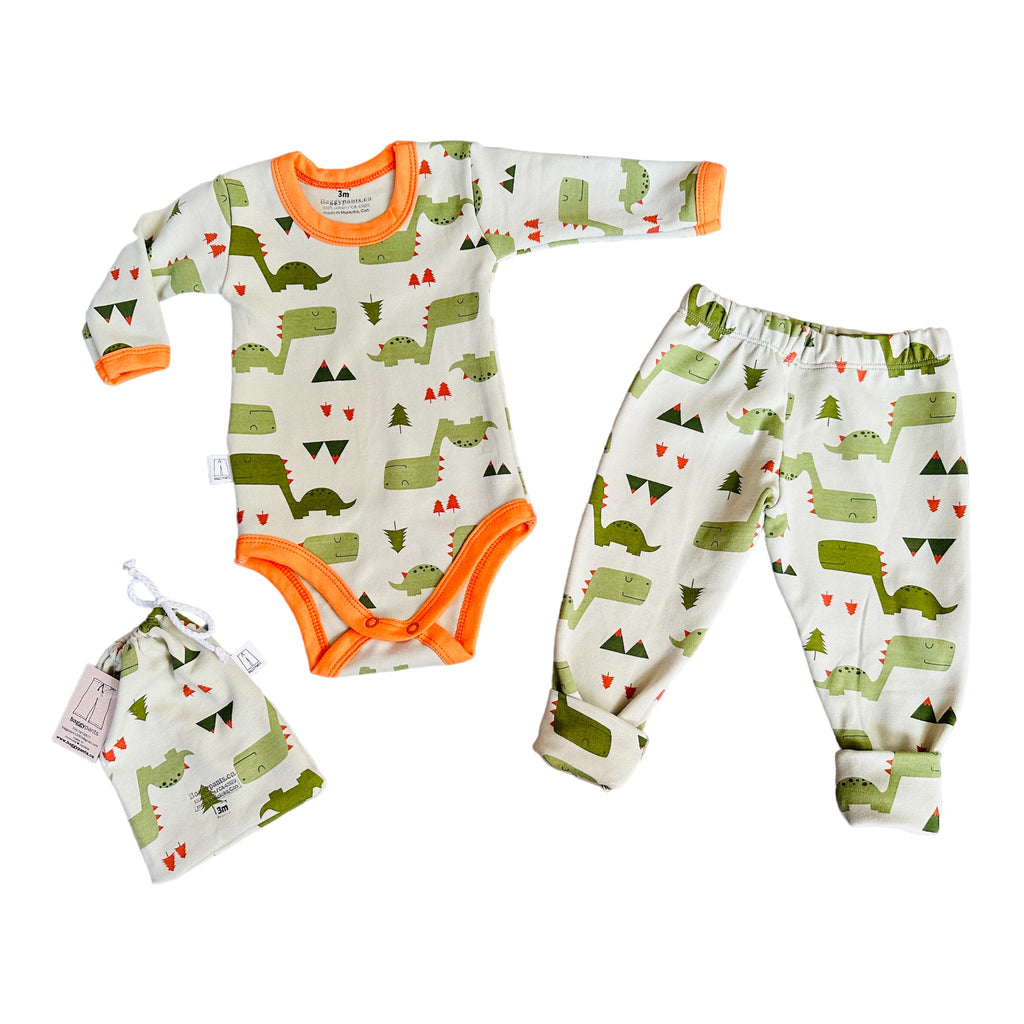 Jersey Baby Sets -  Green Dino