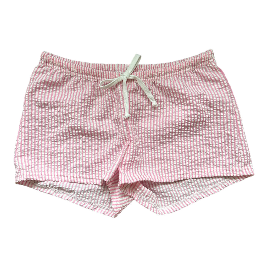 Female BOXERS Seersucker - Light Pink & White Stripe