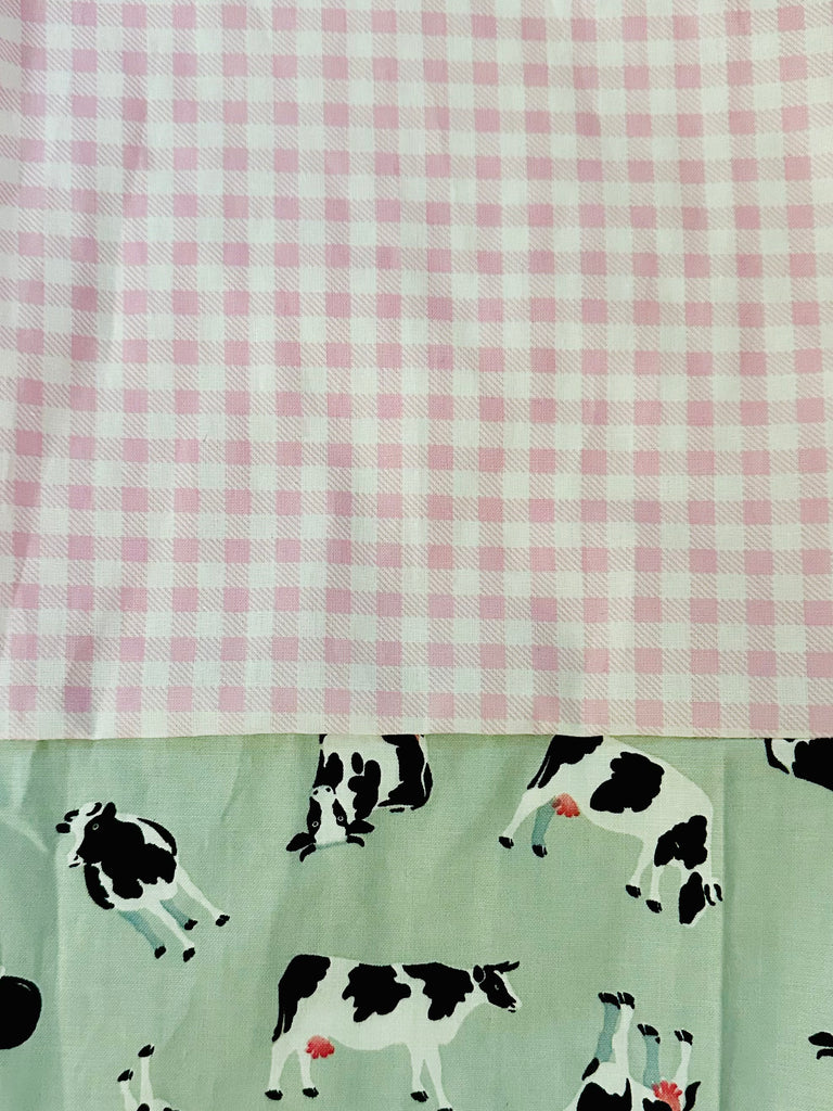 Cotton PANT -  Pink Gingham w/ Cows