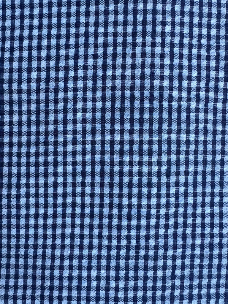 Unisex Seersucker SHORTS- Navy Gingham