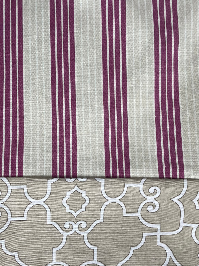 CAPRI Heavy Cotton - Purple Stripe w/ Beige Design