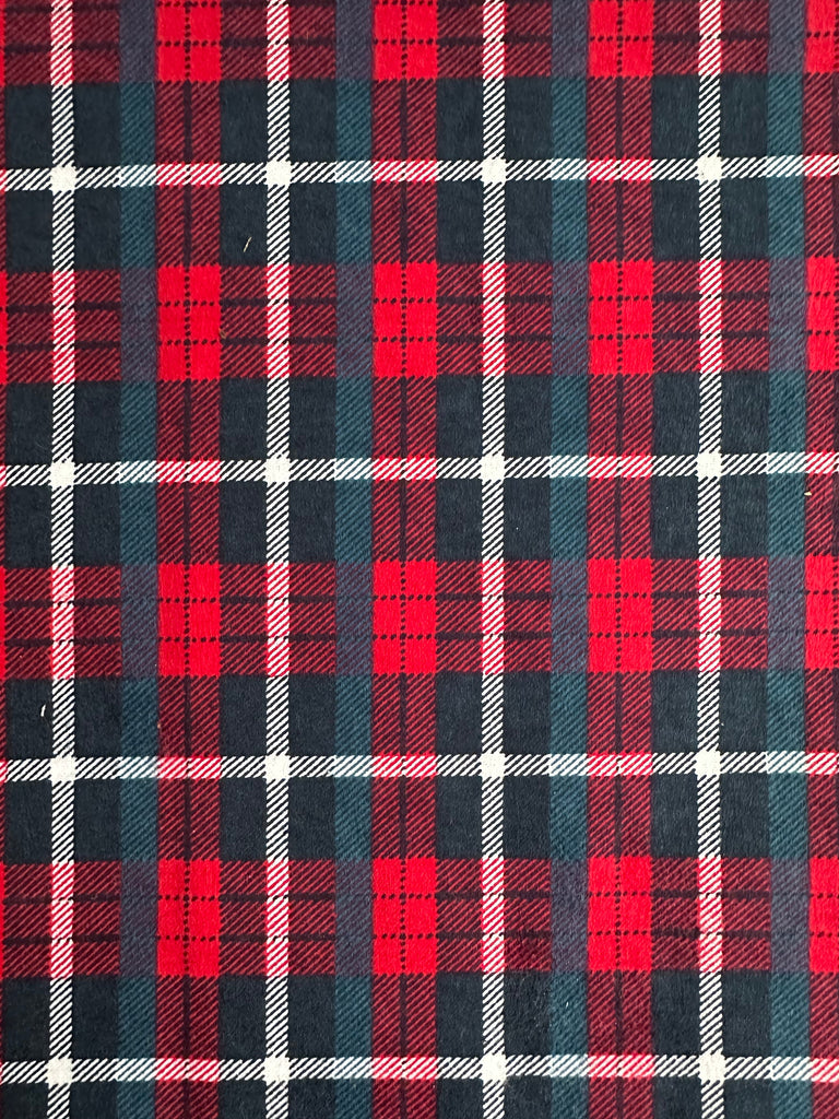 Flannel PANT - Red & Navy & White Plaid