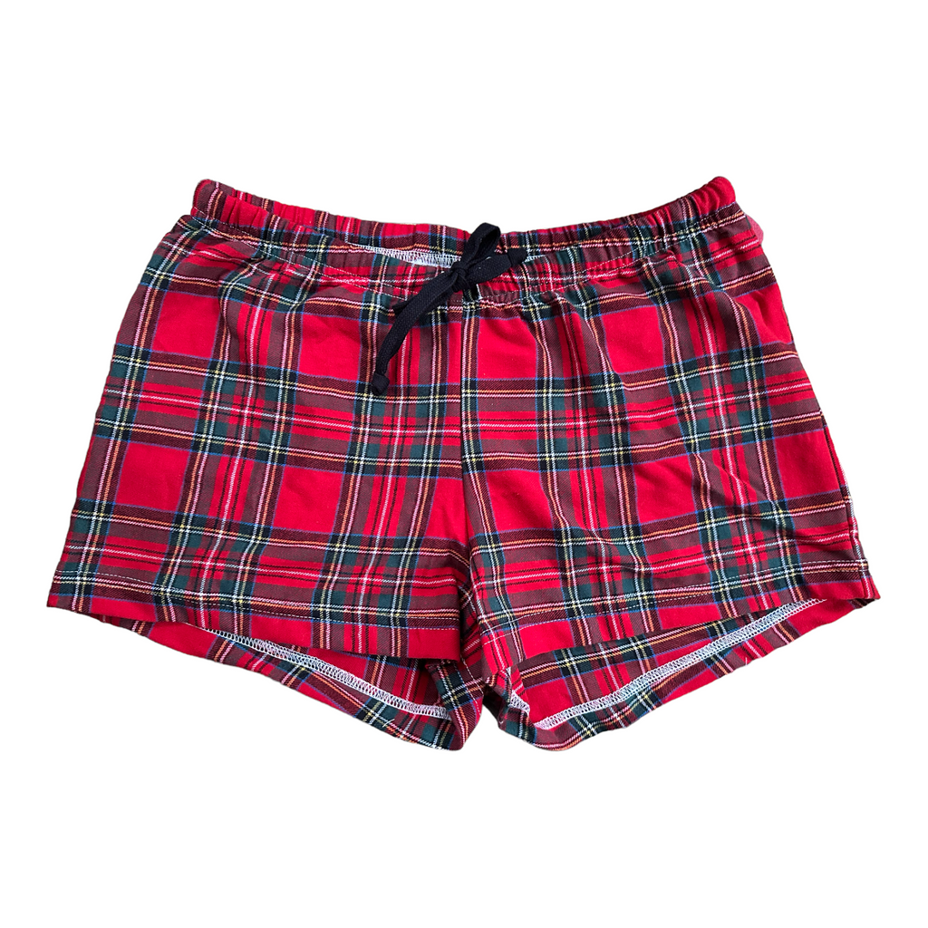 Female BOXERS Flannel - Blue, White & Pink Plaid