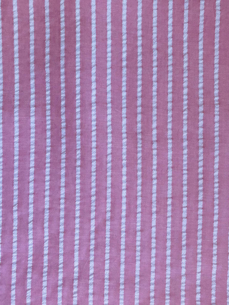 Cotton Seersucker  PANT- Pink & White Stripe