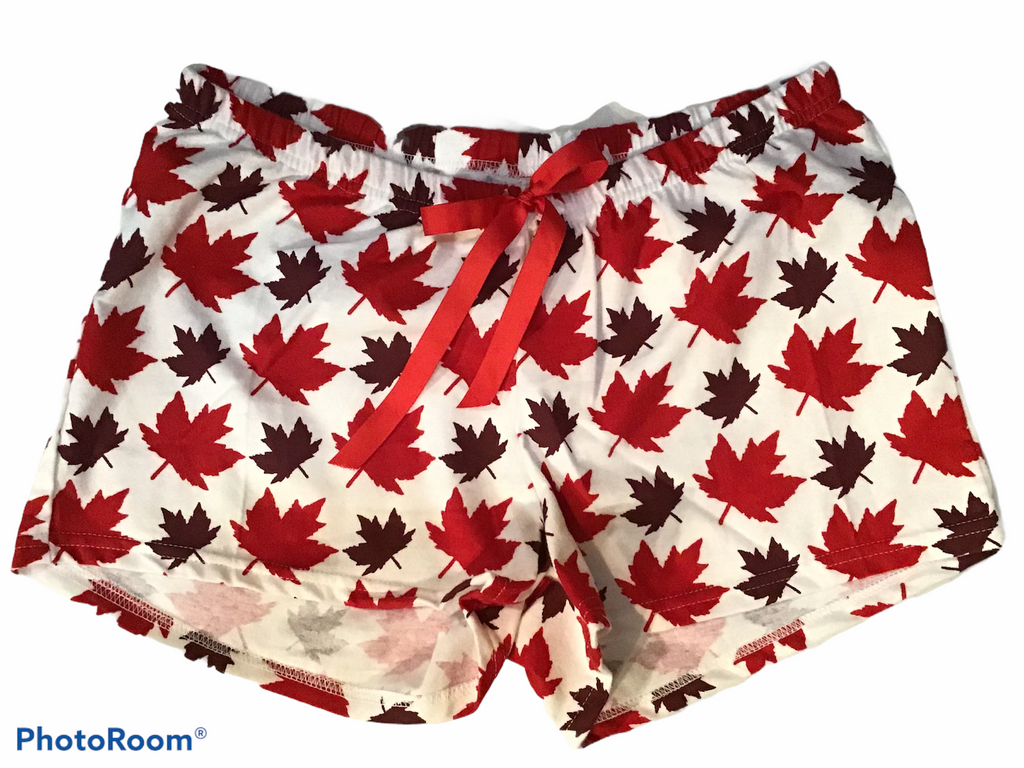 Female BOXERS  Flannel- Maple Leaf