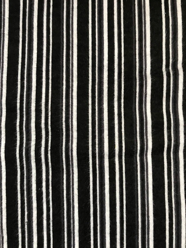 Unisex Flannel SHORTS - Black & White Stripe