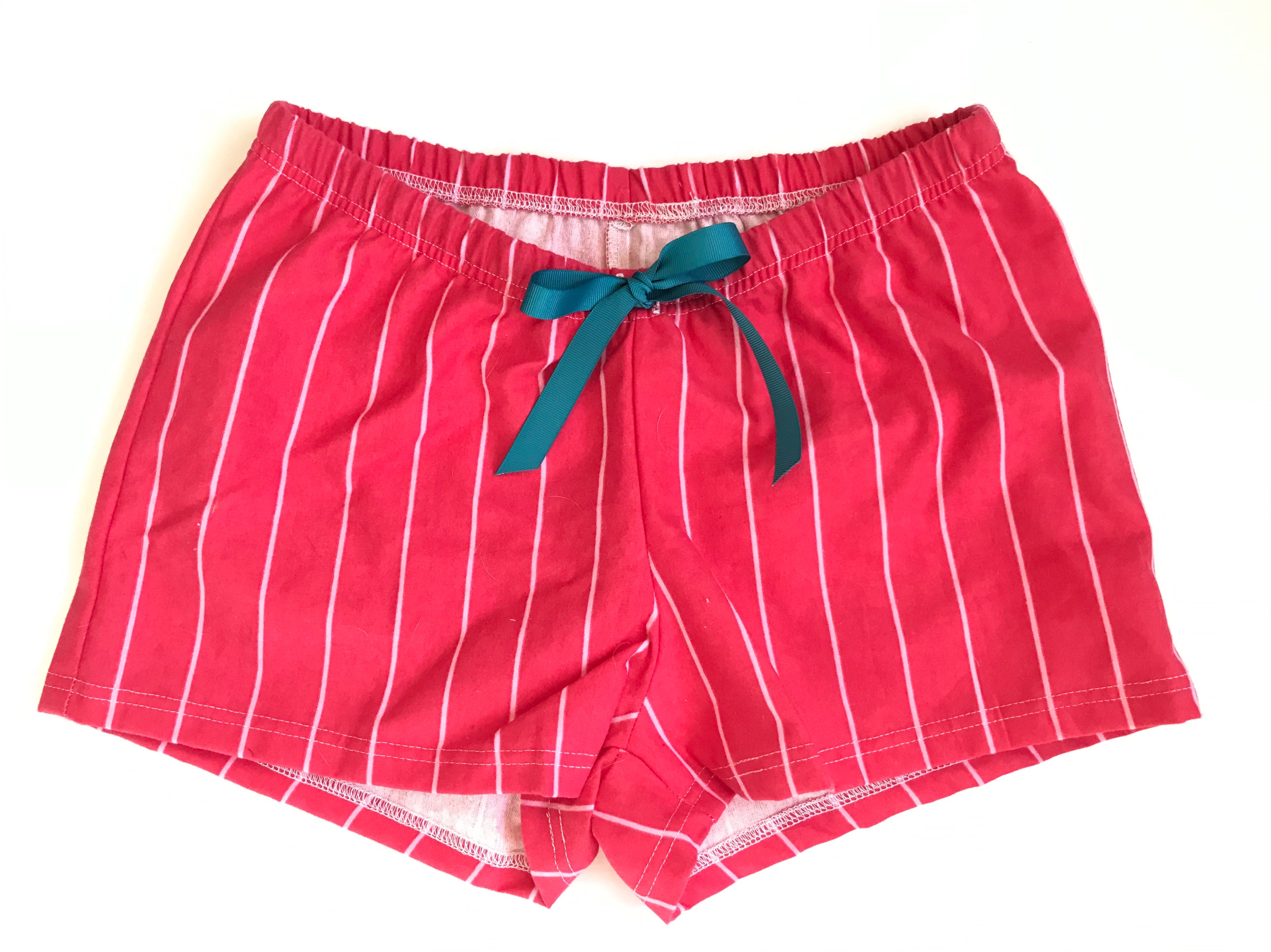 Female BOXERS Flannel - Red & White stripe – BaggyPants Muskoka