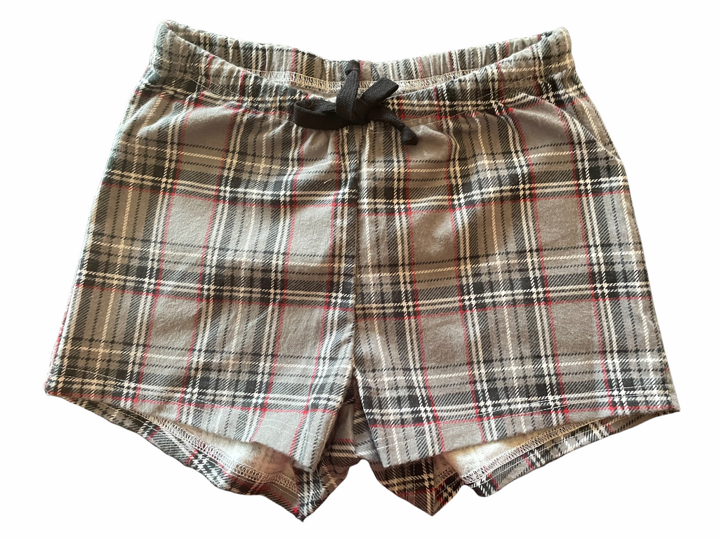 Female BOXERS Flannel - Blue, White & Pink Plaid