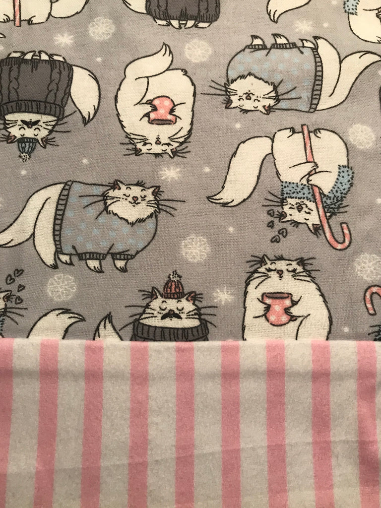 Flannel Pant - cats w/ stripe
