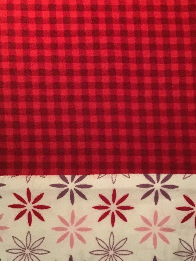 Flannel PANTS - Red Gingham w/ flower