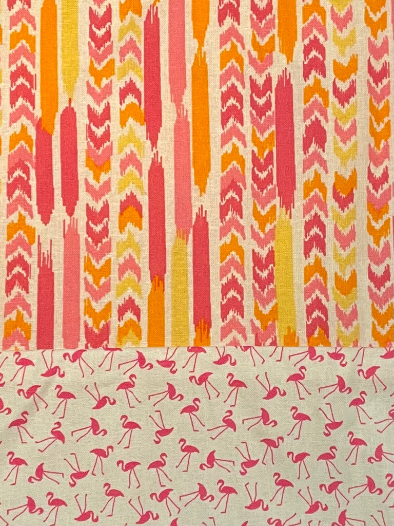 Cotton CAPRI - Orange & Pink w/ Pink Flamingo