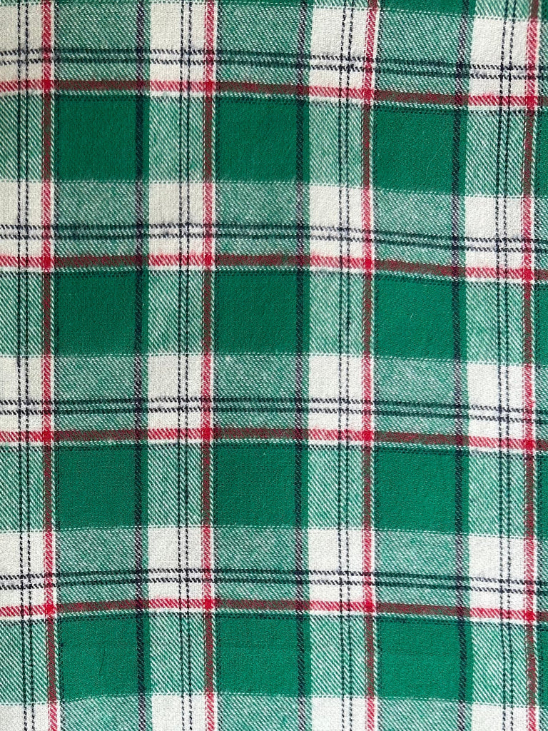 Unisex Flannel SHORTS - Green Plaid