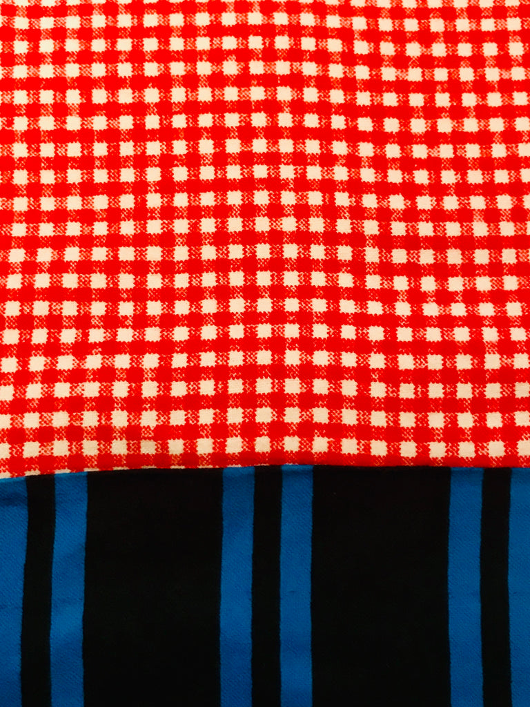 Flannel Pants - Red Gingham w/ Blue stripe