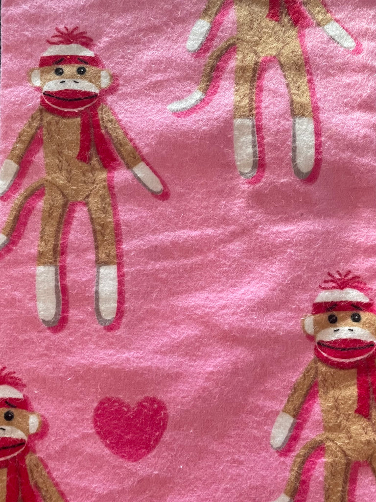 Flannel PANT- Pink Sock Monkey