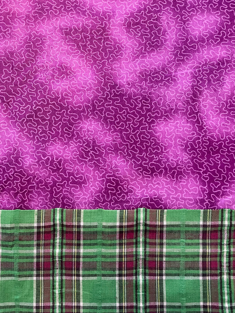 Cotton CAPRI - Purple w/ Green Plaid