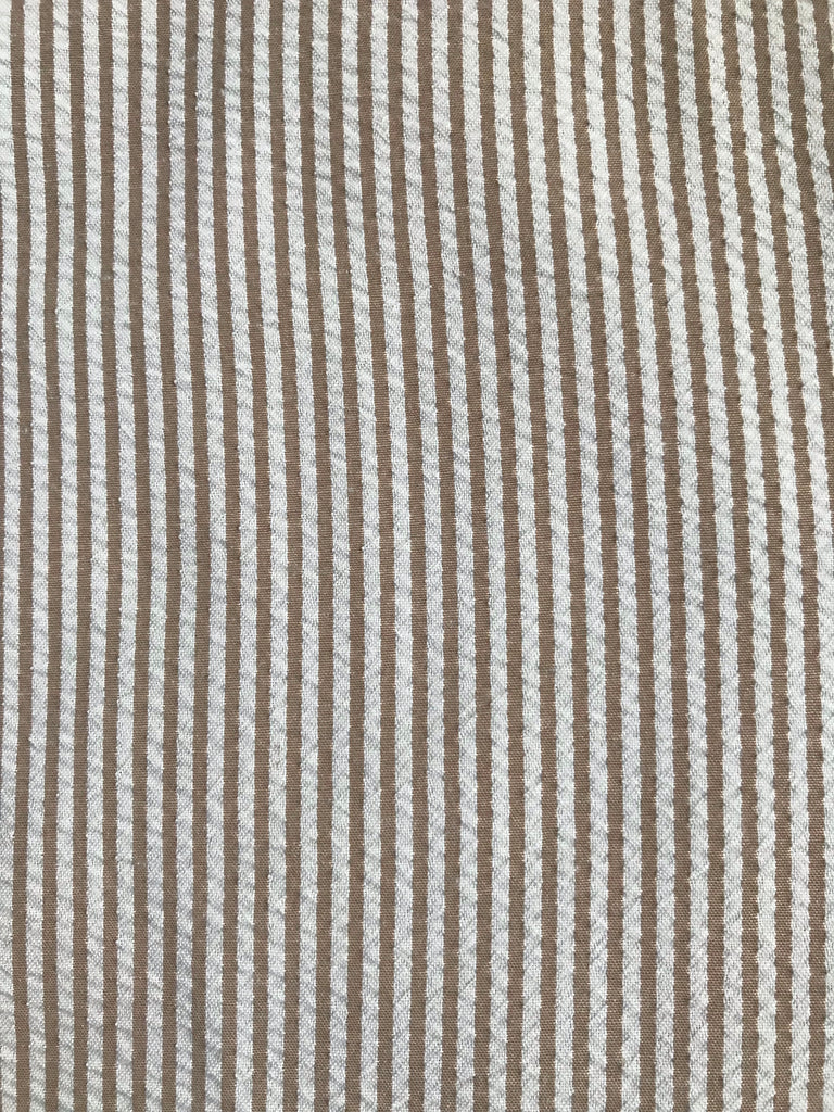 Unisex Seersucker SHORTS- Taupe Stripe