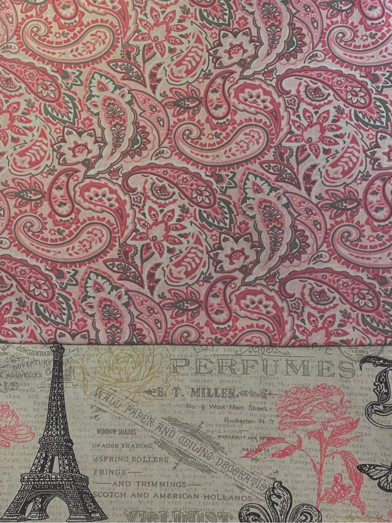 CAPRI Cotton - Pink Paisley w/ Paris