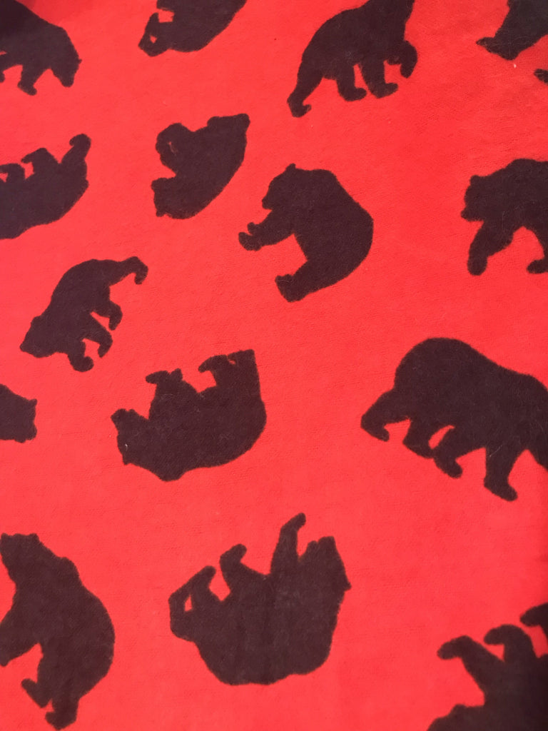 Unisex Flannel SHORTS - Red Bear