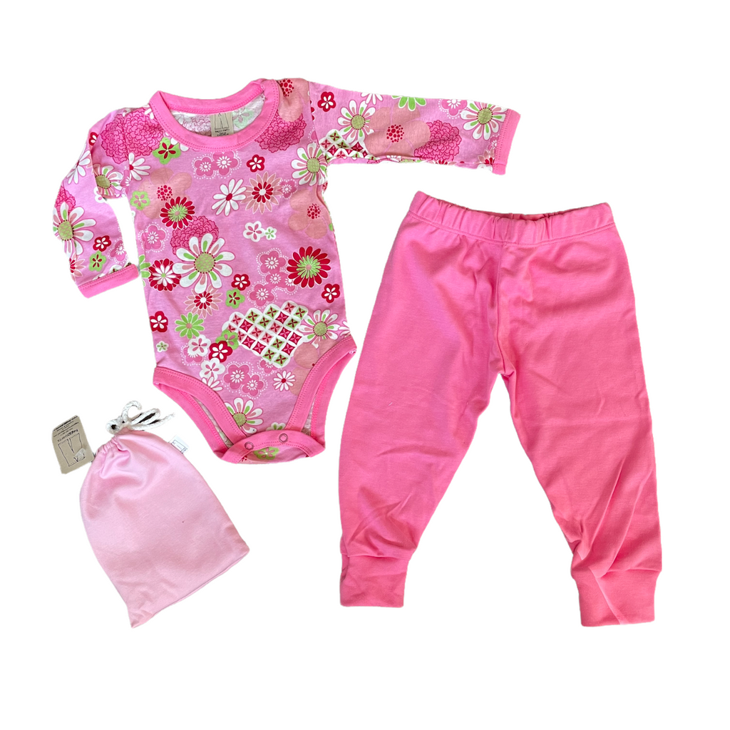 Jersey Baby Sets - Pink Flower w/ Pink