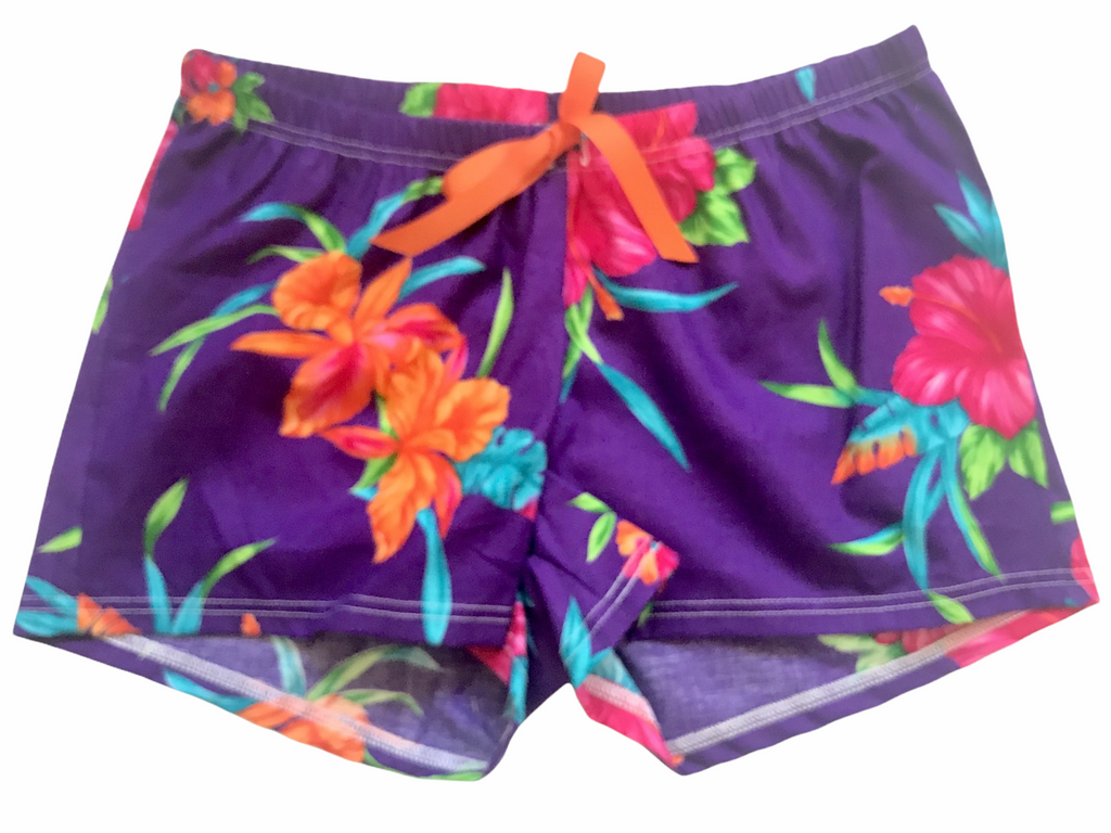 Female BOXERS Cotton - Purple Hawaiian
